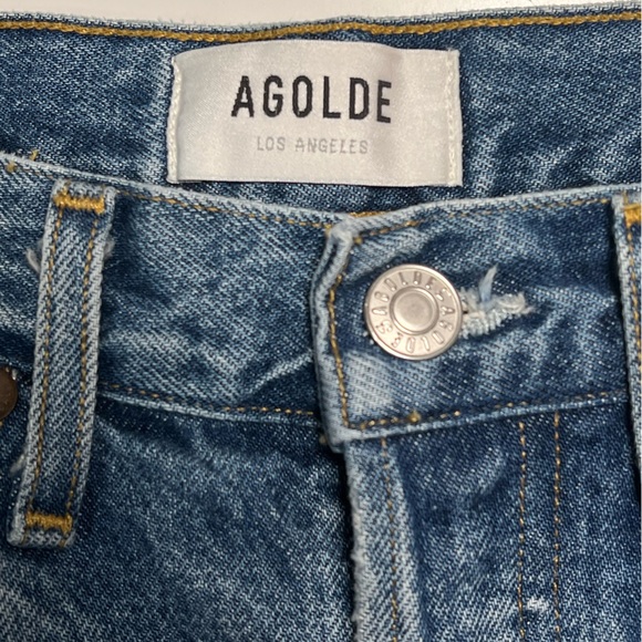 Agolde | Raw Hem Cropped Straight Leg Distressed Jeans Sz 26 - Picture 8 of 8